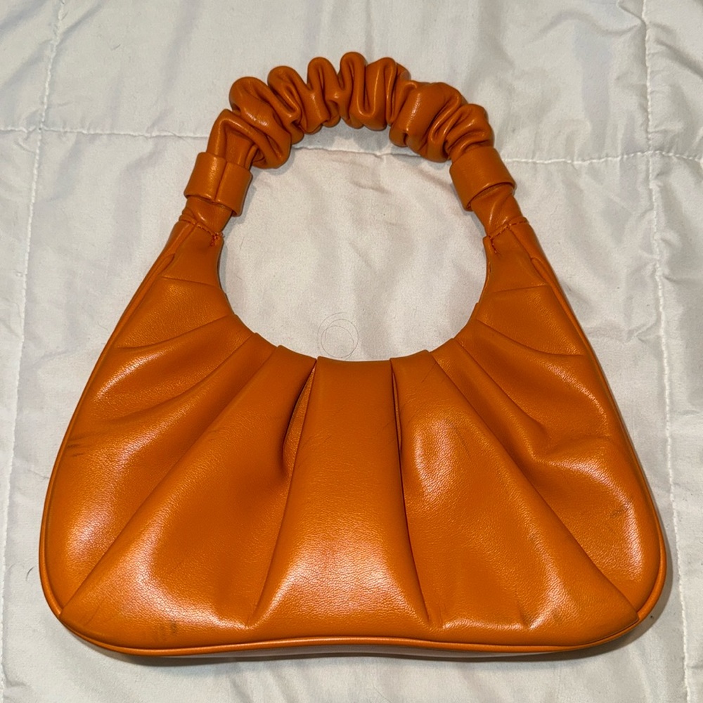JW PEI orange rouched handle shoulder bag